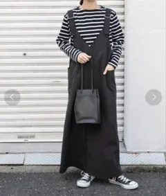 FORK&SPOON　ナイロンワッシャージャンパースカート