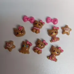 ハローキティ 日焼けキティ　ガングロキティ　ネイルパーツ 10個セット