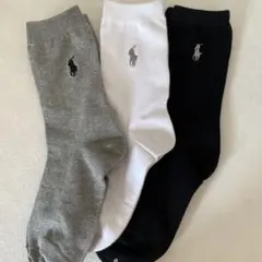 ポロラルフローレンのレディース用ソックス3足セット、新品、サイズ22~24cm