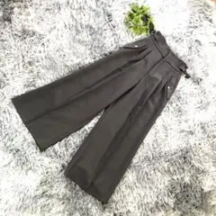 Te chichi【M相当】ワイドパンツ ダークグレー サイドベルト付