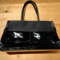 ビジネスバッグ 黒 合成皮革と布