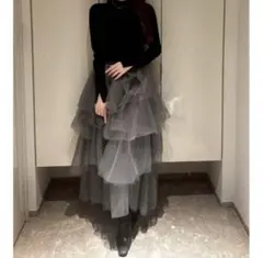 FRAY I.D チュールアシメティアードスカート