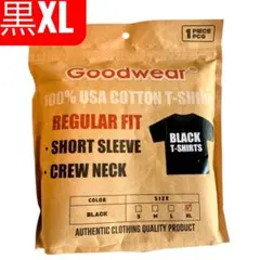 黒XL Goodwear Tシャツ グッドウェア USAコットン 無地 厚手生地