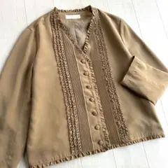 ピンクハウス ベージュ ピンタック ピコフリル ポリ ジャケット