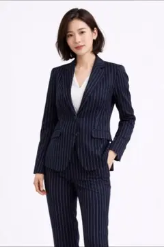 トミー ヒルフィガー セットアップ 6/8 ネイビー系　ストライプ　パンツ