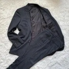 BLACKBARRETT セットアップ ウール ストライプ L スーツ ブラック