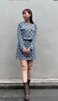 『美品』REDYAZEL リボン柄　セットアップ ブルー