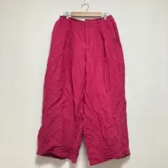 【ジーユー】GU ガウチョパンツ ワイドパンツ ワインレッド レディースL 麻混
