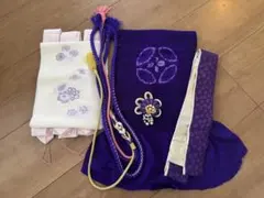 京紫色の帯揚げ、帯締め他6点セット