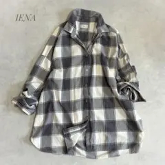 IENA ハイカット ネルチェックオーバーシャツ グレー 38 羽織 秋 