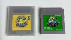 ゲームボーイソフト ポケットモンスターピカチュウ & 緑 2本セット動作確認済み
