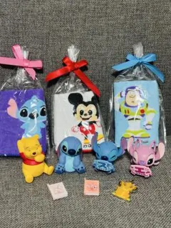ディズニータオルセット フィギュア チャーム プレゼント用