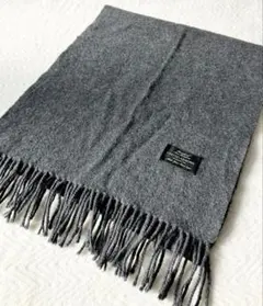 【中古美品★】ユナイテッドアローズ カシミヤグレー マフラー フリンジ付き