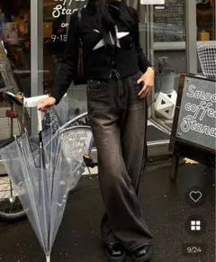 nugu felice ヴィンテージウォッシュワイドデニムパンツ aclent