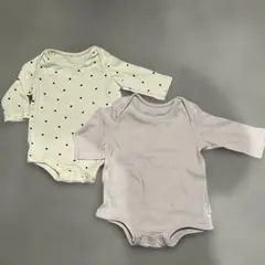 プティマイン ベビー肌着 長袖ボディスーツ 2枚セット 70