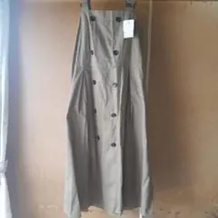 ジャンパースカート　オールインワン　トレンチスカート　カーキ