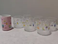 サンリオ1977年　昭和レトロ《プチアンジュ》 グラス&湯呑み　経年未使用保管品