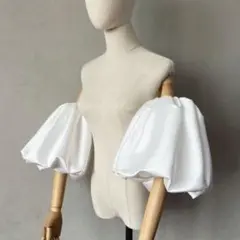 付け袖/パフスリーブ/ウエディング/ホワイトサテン