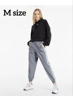 adidas アディダス　ナイロントラックパンツ　ウエストリブ付きジョガーパンツ