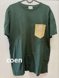 【値下げ中⚠️】coen グリーン ポケット付き Tシャツ L