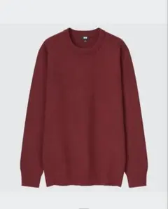 ユニクロ ウォッシャブルストレッチミラノリブクルーネックセーター XL WINE