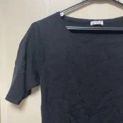 CINEMA CLUB 黒 半袖ニット