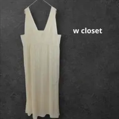 w closet　花柄レースプリーツキャミワンピース　重ね着　アイボリー　シアー
