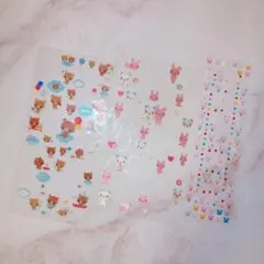 【平成レトロ】くま・うさぎ シール 3種セット