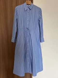 ユニクロ　シャツワンピース　ストライプ