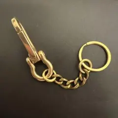 真鍮 キーホルダー キーリング カラビナ フック チェーン ビンテージ