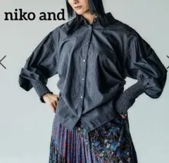 ニコアンド　ドロストマトンスリーブシャツ　チェックシャツ　Mサイズ　春