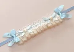 ぬい服　ヘッドドレス　水色