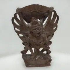 バリ島 木彫り ガルーダ×ナーガxヴィシュヌ神像オブジェ アジア
