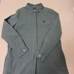 FRED PERRY グレー シャツワンピース 長袖