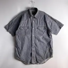 90s OLD ブラック デニム ダンガリー 半袖 ウエスタン シャツ ワーク