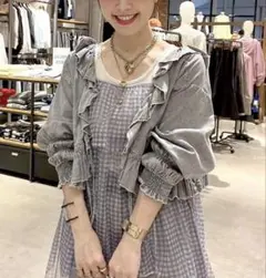 新品 ニコアンド FRILL BOLERO BLOUSE ブルー デニムボレロ - メルカリ