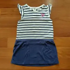 GAP ストライプ柄フリル袖ワンピース