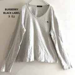 BURBERRY BLACK LABEL ブロックチェック 織柄 Vネック長袖