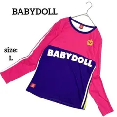 ベビードール 長袖 カットソー L ロンT Tシャツ クルーネック カラフル