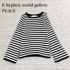 イーハイフンワールドギャラリー リブニット ボーダー柄 フレアスリーブ タイト