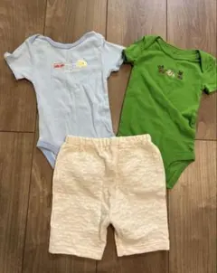 【まとめ買いお得】半袖 ロンパース パンツ 3点セット 60 70 男の子 夏のサムネイル