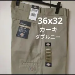 新品 36x32 KH ダブルニー ワークパンツ ディッキーズ カーキ