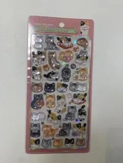 和柄　第二弾和猫ボンボンドロップシール