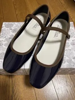 TEMPERATE ネイビー メリージェーン フラットシューズ