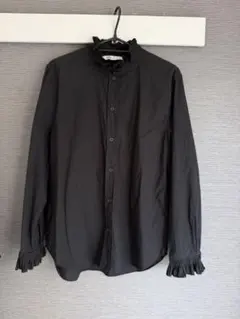 ZARA ザラ　ブラック フリルシャツ　S