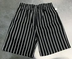 Cookman クックマン シェフパンツ ショート ストライプ ブラック M