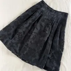 COMMECAISM コムサイズム 花柄 スカート シアー 膝下 M きれいめ