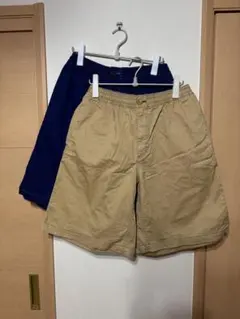 MARNI✖️ユニクロ ベージュ ネイビー ショートパンツ 2点セットMサイズ