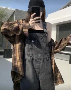 【高評価完売商品】SHEIN デニムサロペット デニムオーバーオール Sサイズ