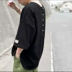 Java ヘンリーネック2ウェイ 半袖Tシャツ ブラック160